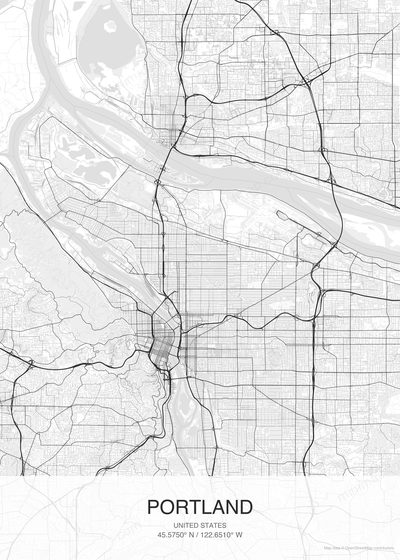 Portland map poster