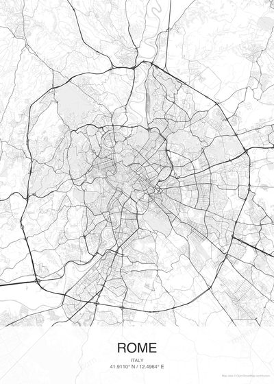 Rome map poster