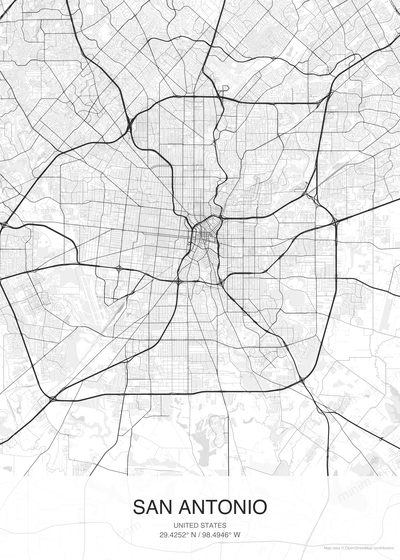 San Antonio map poster