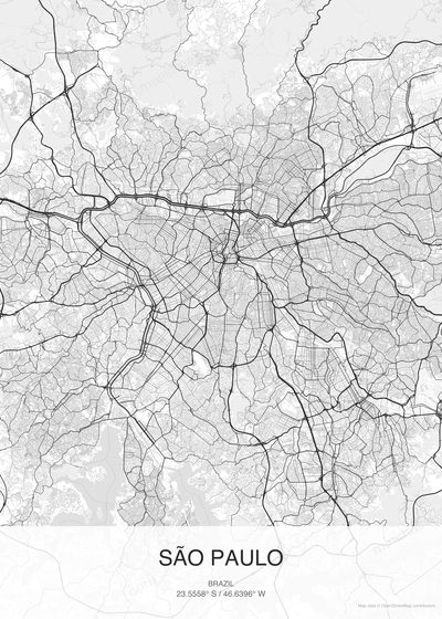 São Paulo map poster