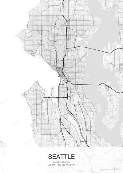 Seattle map poster