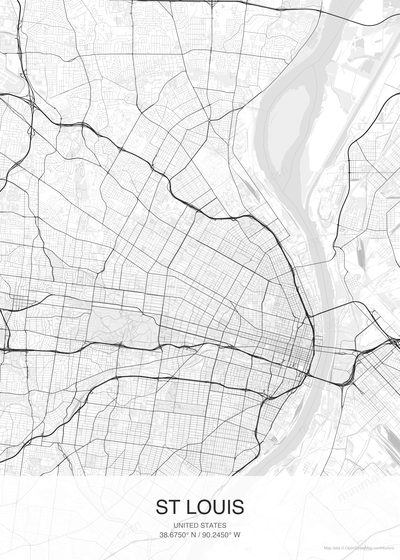 St Louis map poster
