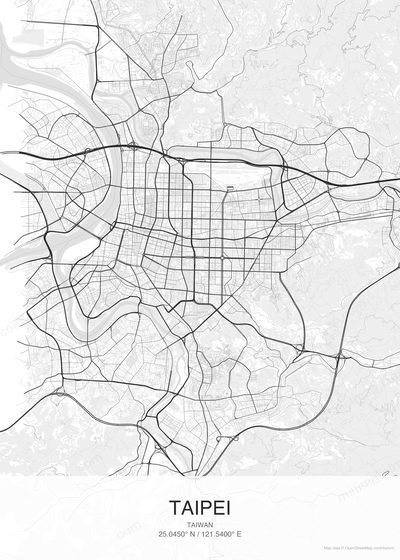 Taipei map poster