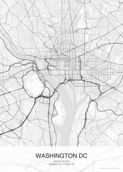 Washington DC map poster
