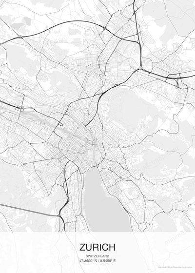Zurich map poster