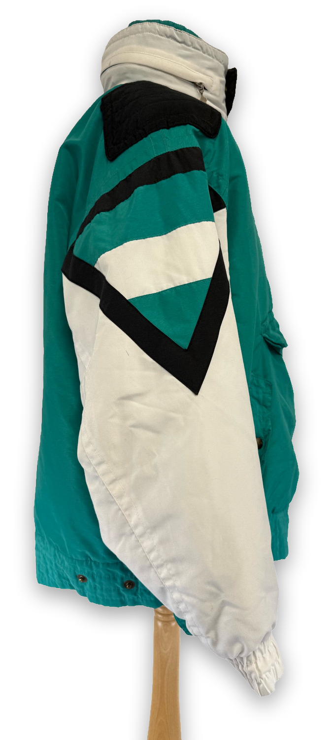 Vintage Rodeo Ski Suit Jacket and Salopettes Teal White Black 90s Retro Unisex — image 19