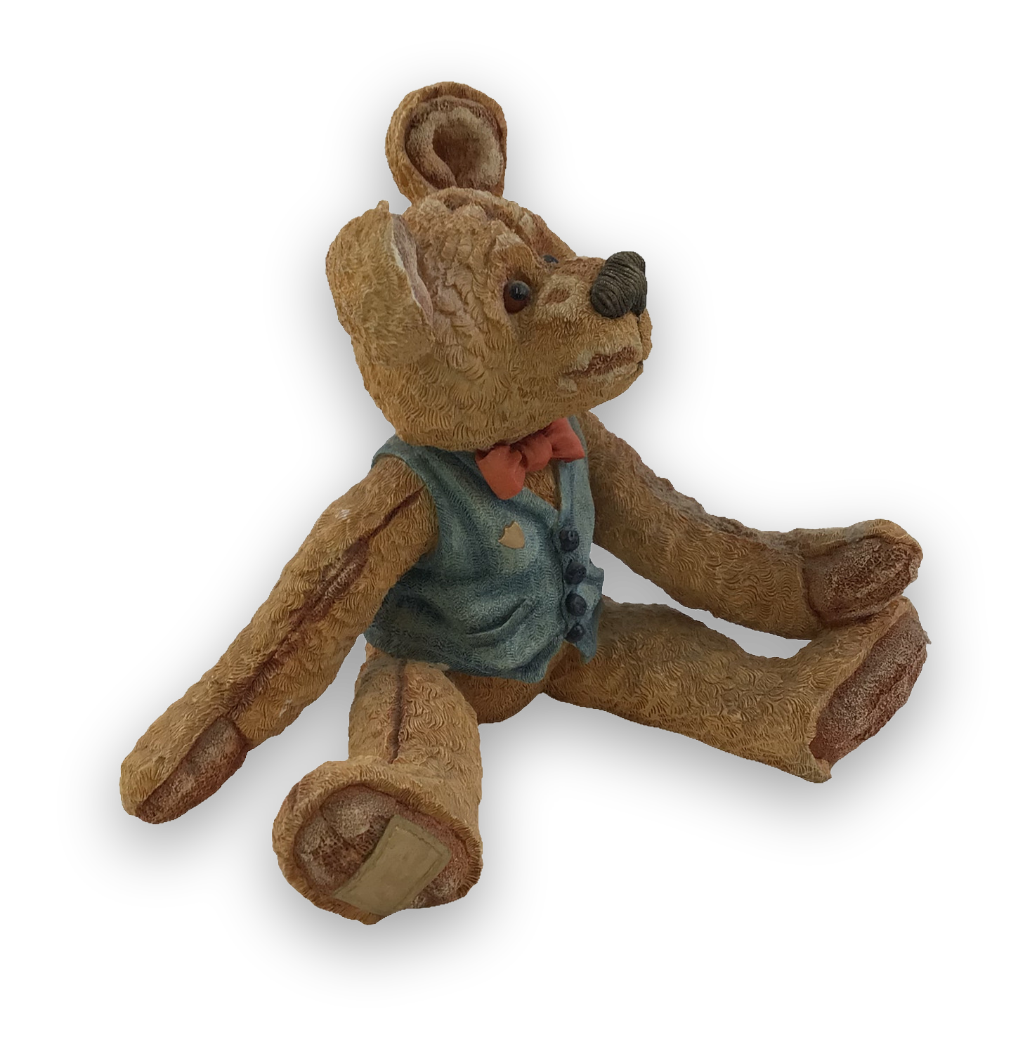 Material Bears Cashmere Resin Teddy Bear Figurine Brown Waistcoat Bow Tie 90298 — image 4