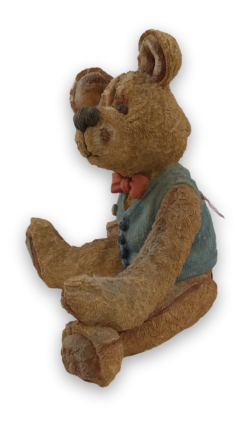 Material Bears Cashmere Resin Teddy Bear Figurine Brown Waistcoat Bow Tie 90298 — image 11