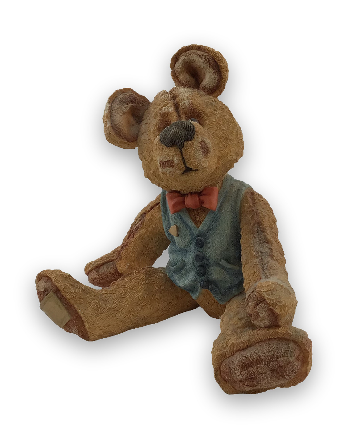Material Bears Cashmere Resin Teddy Bear Figurine Brown Waistcoat Bow Tie 90298 — image 12