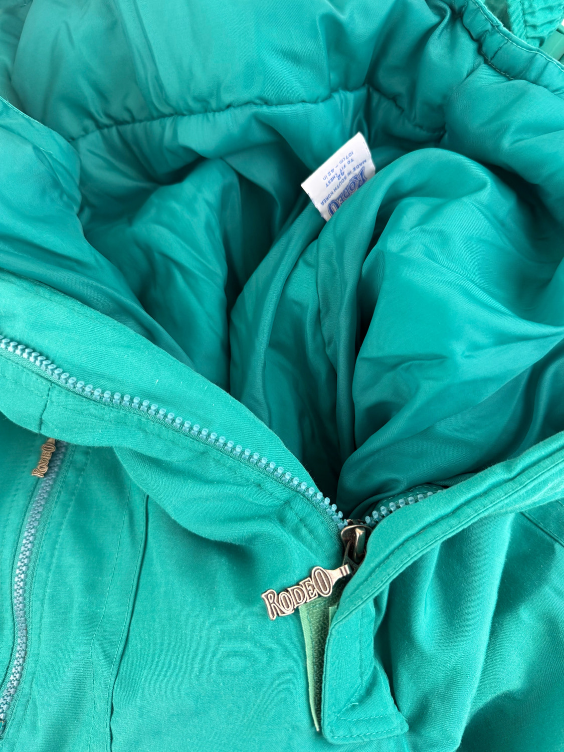 Vintage Rodeo Ski Suit Jacket and Salopettes Teal White Black 90s Retro Unisex — image 13
