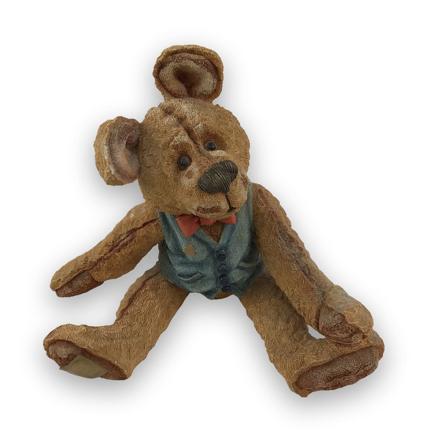 Material Bears Cashmere Resin Teddy Bear Figurine Brown Waistcoat Bow Tie 90298 — image 2