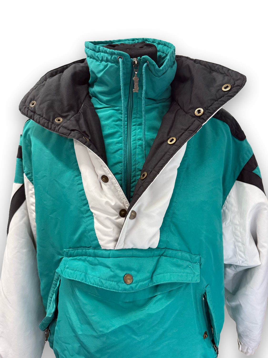 Vintage Rodeo Ski Suit Jacket and Salopettes Teal White Black 90s Retro Unisex — image 16