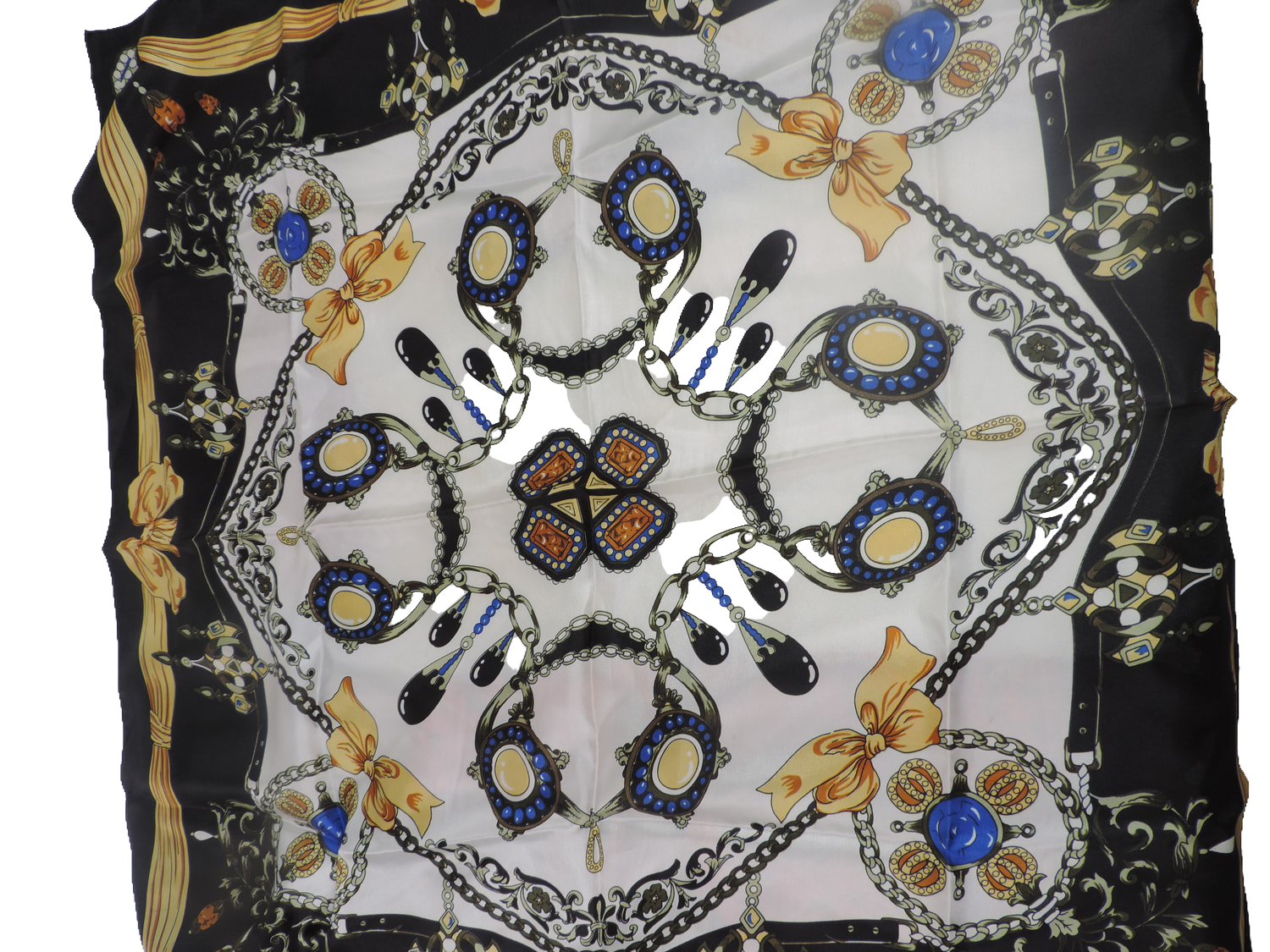 Bundle of 8 Vintage Women's Scarves Mixed Patterns Floral Paisley Jaguar Grey - image 4