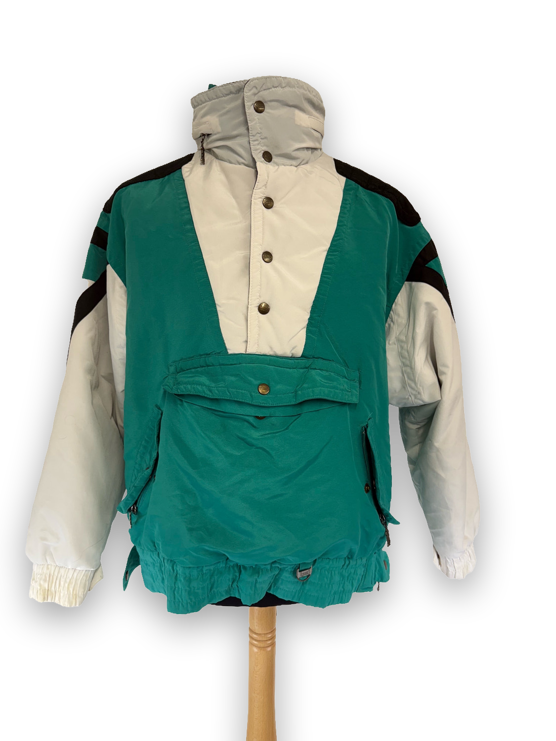 Vintage Rodeo Ski Suit Jacket and Salopettes Teal White Black 90s Retro Unisex — image 1