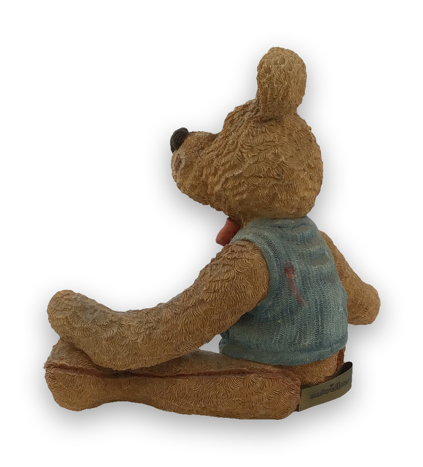 Material Bears Cashmere Resin Teddy Bear Figurine Brown Waistcoat Bow Tie 90298 — image 10