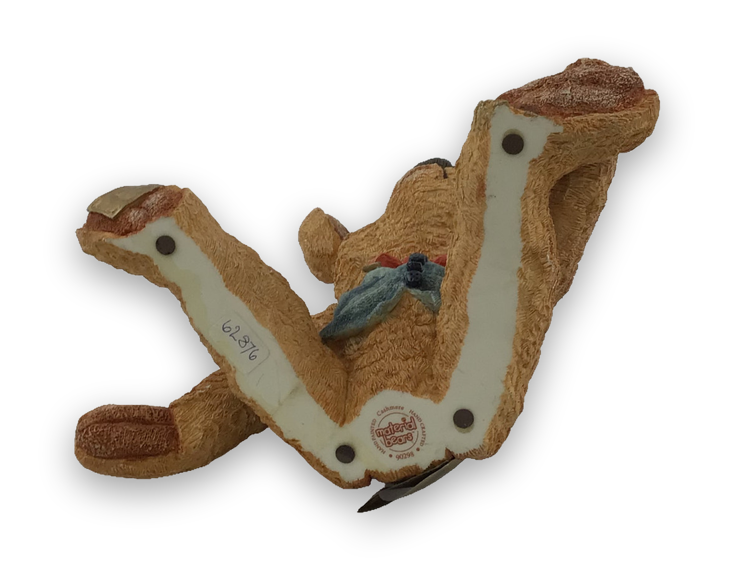 Material Bears Cashmere Resin Teddy Bear Figurine Brown Waistcoat Bow Tie 90298 — image 13