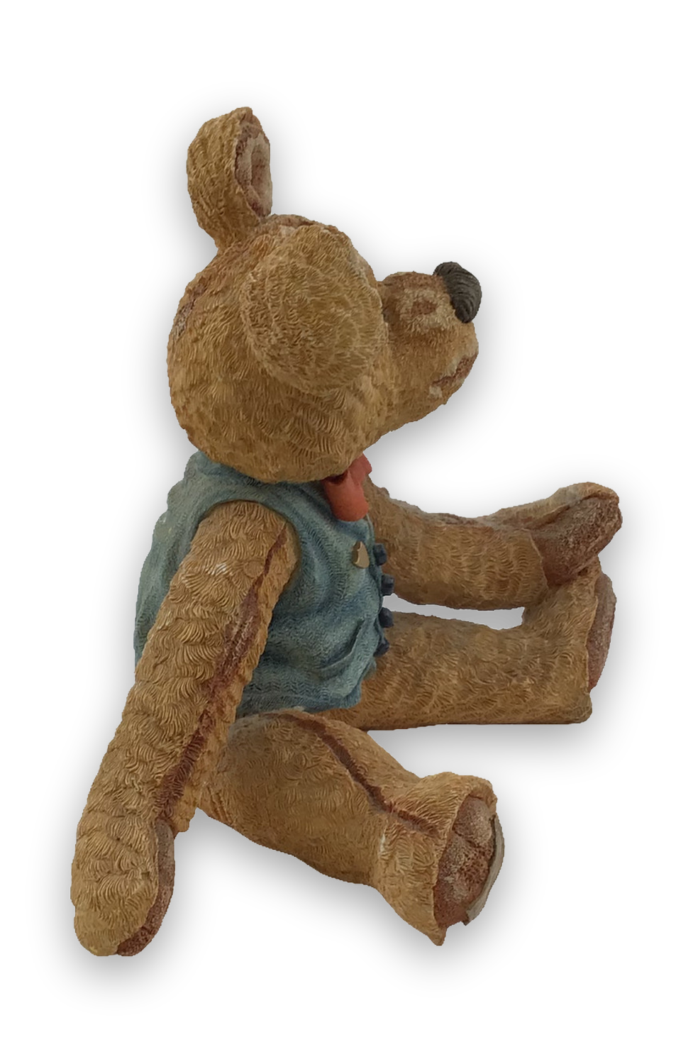 Material Bears Cashmere Resin Teddy Bear Figurine Brown Waistcoat Bow Tie 90298 — image 6