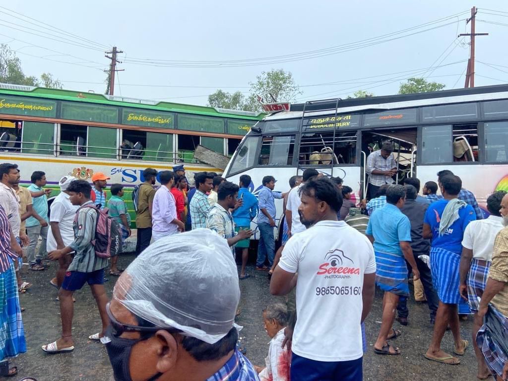 Private bus accident near panruti