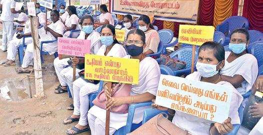 Contract nurses Minister Ma subramaniyan reply to Vijayabaskar