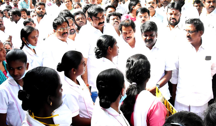 Contract nurses Minister Ma subramaniyan reply to Vijayabaskar