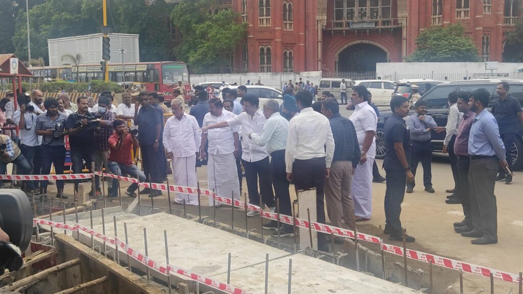 cm mk stalin inspects storm water drain projects