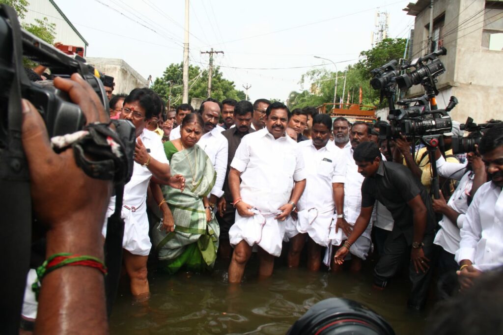 spreading false information about rain water in Chennai edappadi