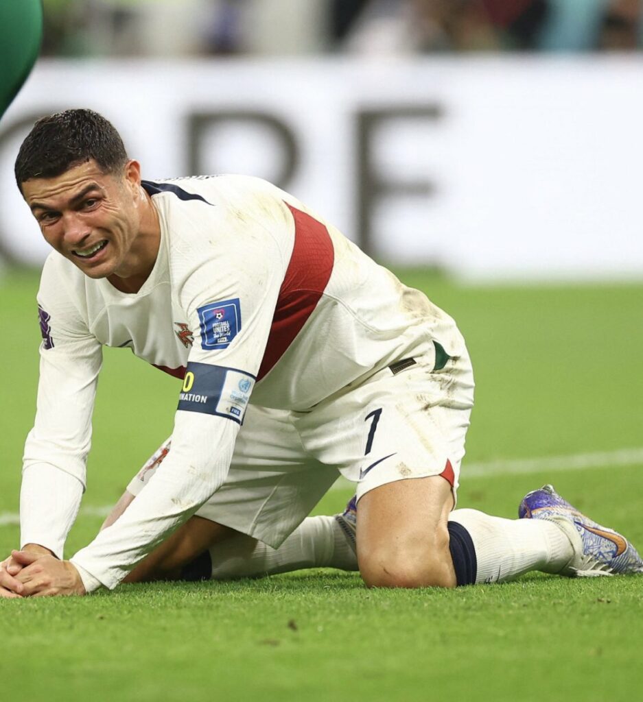 Ronaldo in tears after losing to Morocco