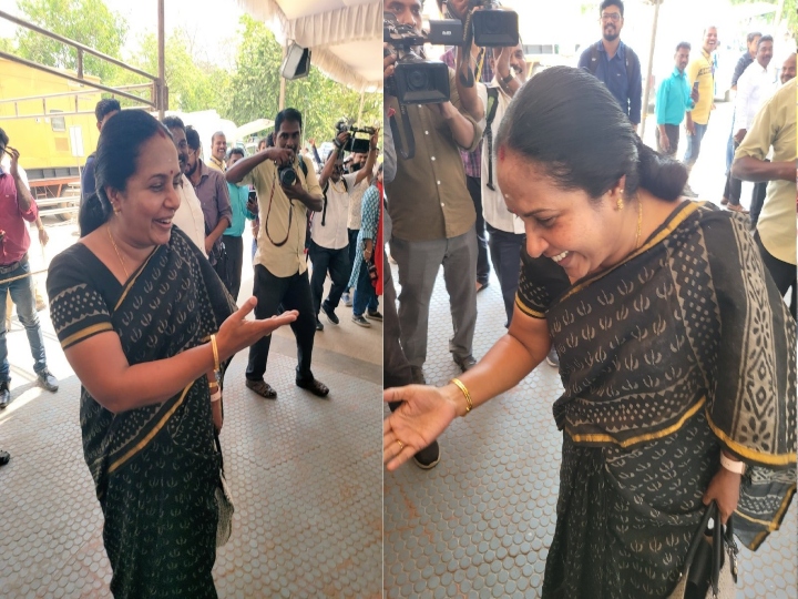vanathi srinivasn arrives assembly in black dress today