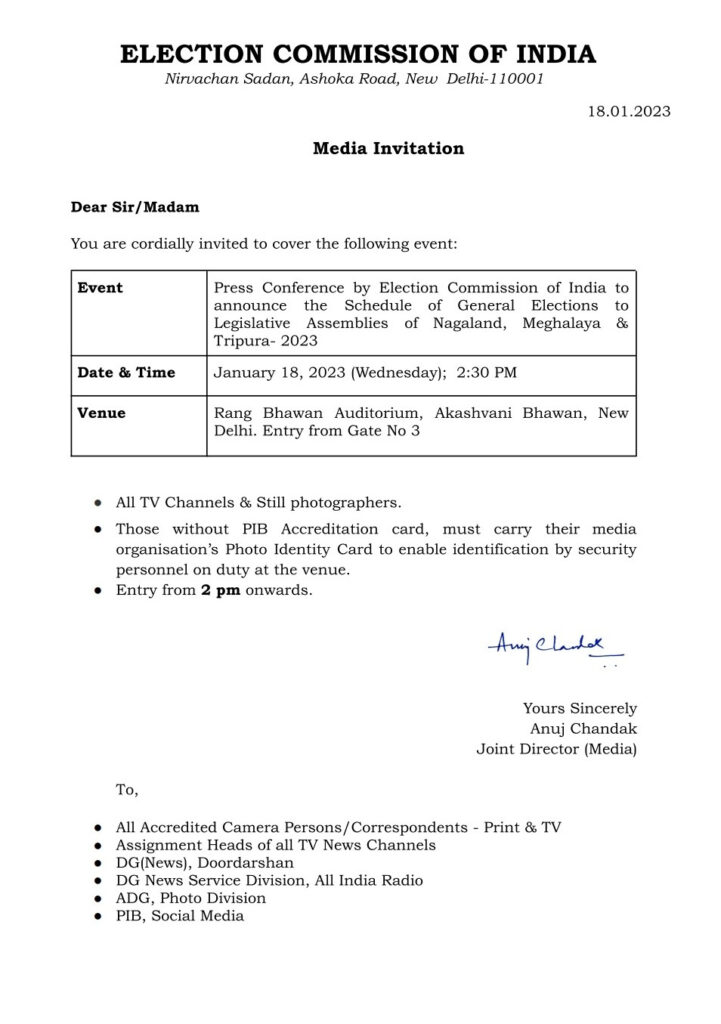 nagaland meghalaya tripura election date