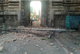 trichy temple wall collapsed