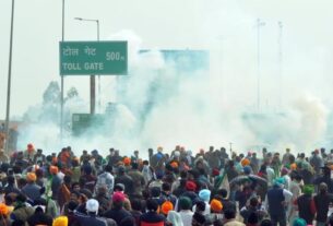 Tear gas shelling on farmers