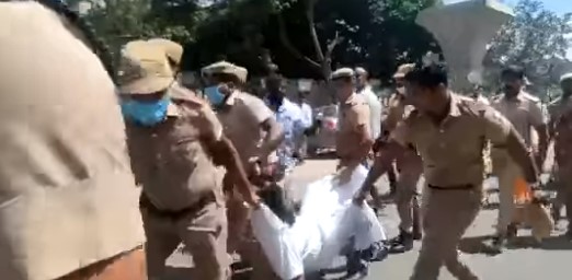 Riots in Coimbatore BJP members arrested