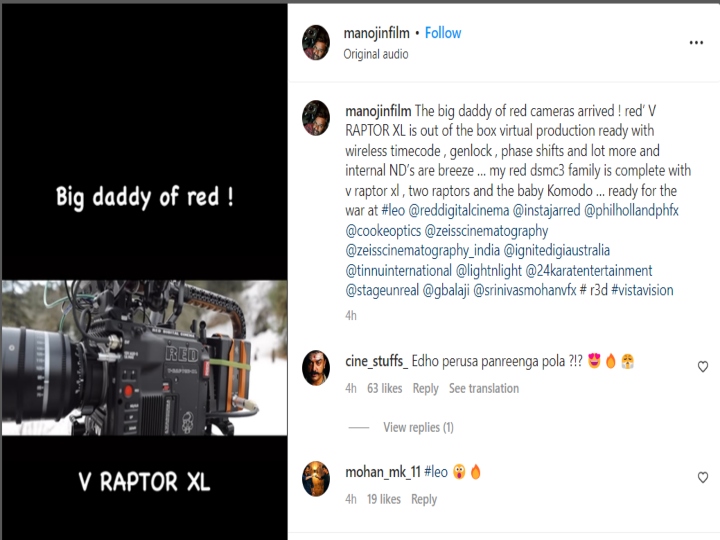 leo shooting with red v raptor xl camera