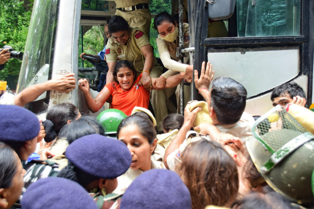 wrestlers march mahila samman mahapanchayat detained