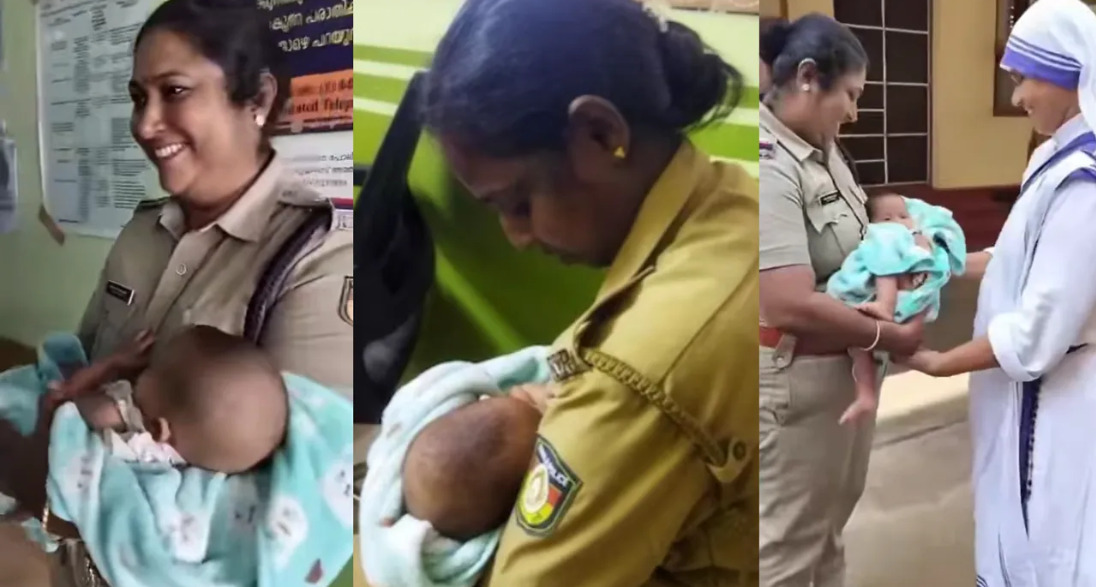 kerala women police breastfeeds child