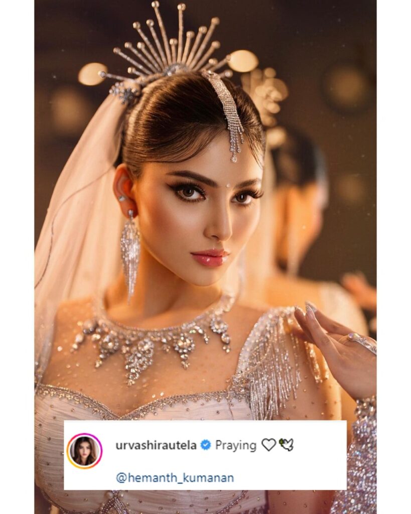 urvashi rautela cryptic post after rishabh pant accidents internet