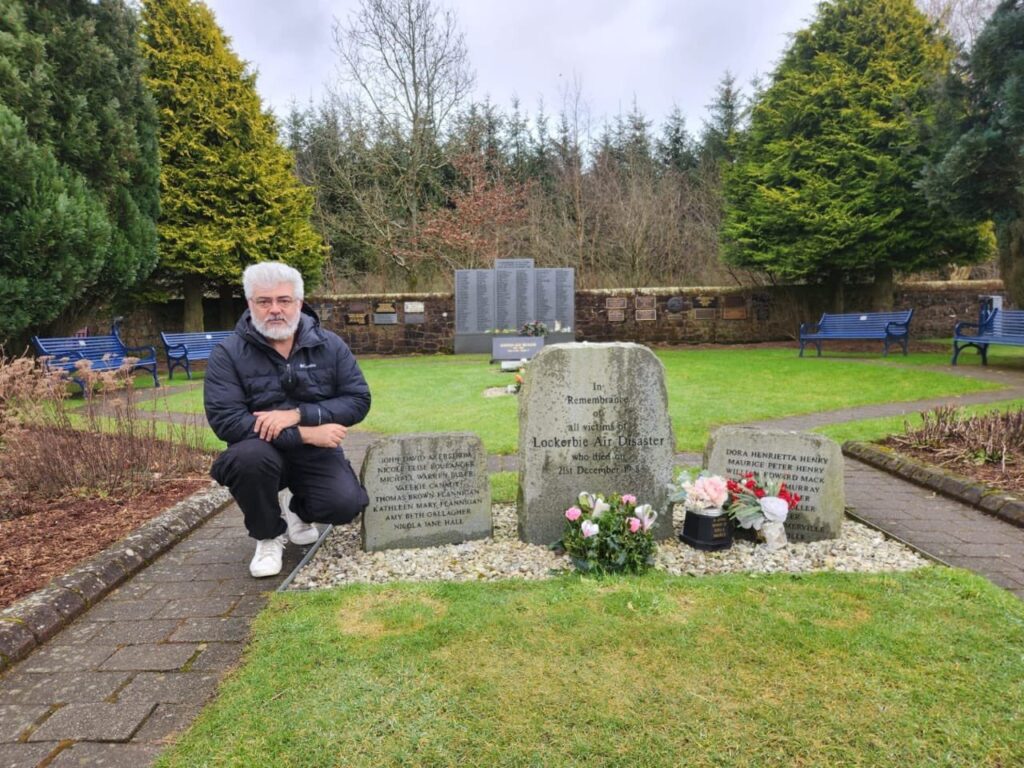 actor ajith kumar visits lockerbie memorial in scotland