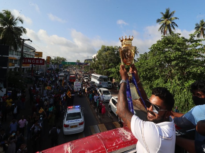 srilanka team victory parade asia cup