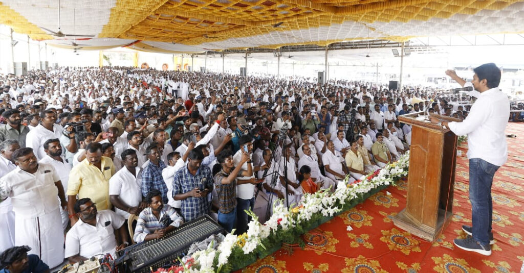udhayanidhi stalin gave open speech in thiruvarur