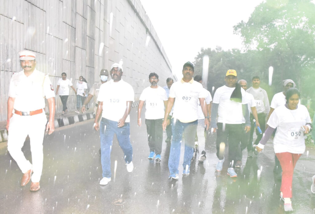 World AIDS Day Awareness marathon in pouring rain