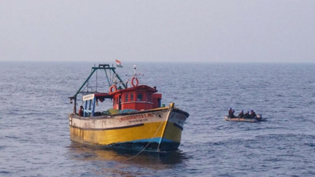 Indian boat sunk in sea