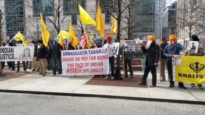 khalistan supporters protest