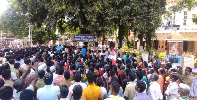 Sanitation workers protest