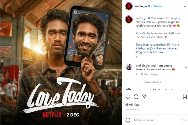 love today movie releasing in netflix on december 2