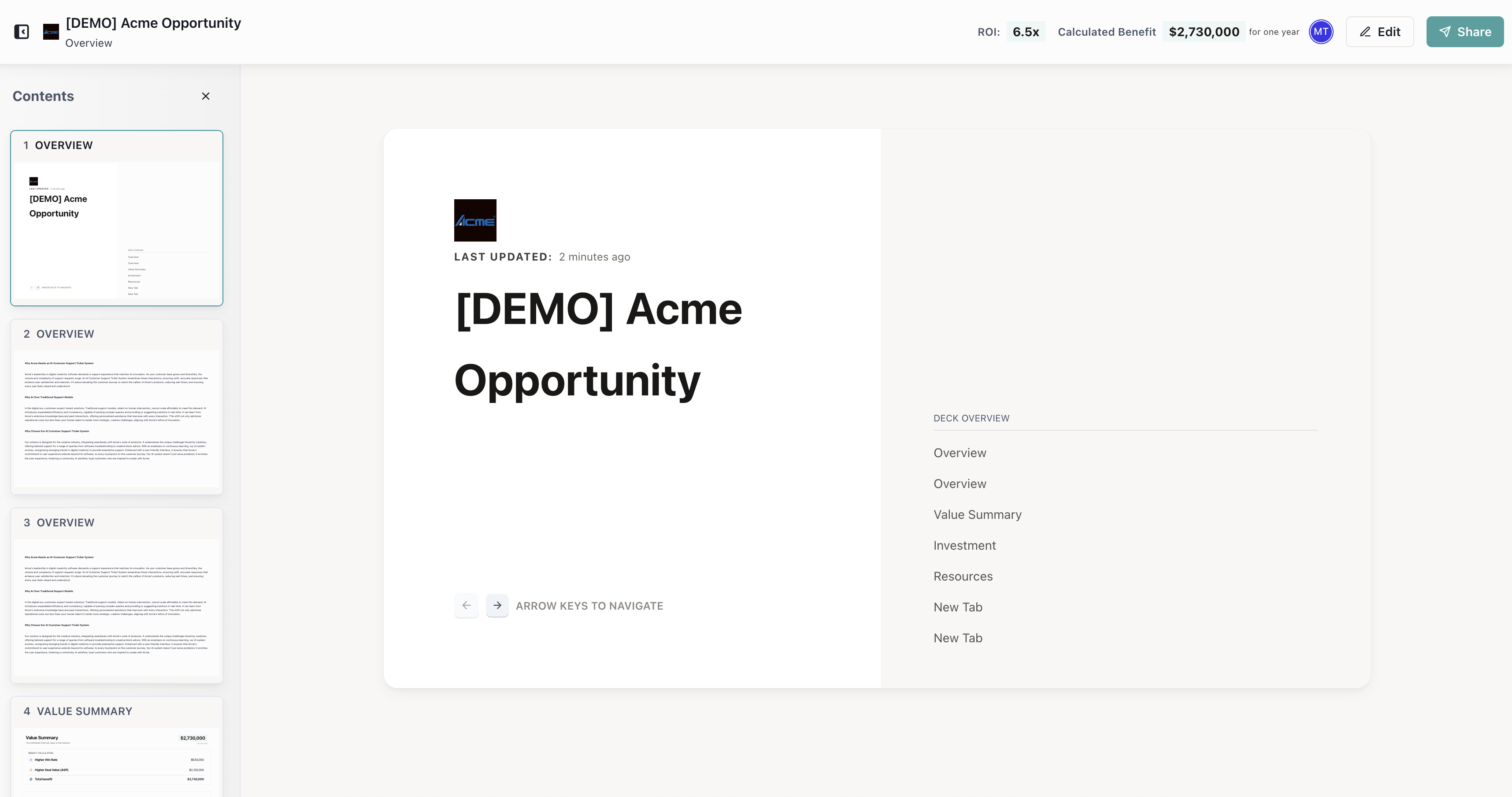 Viewing a Business Case Shared with You - Minoa Documentation