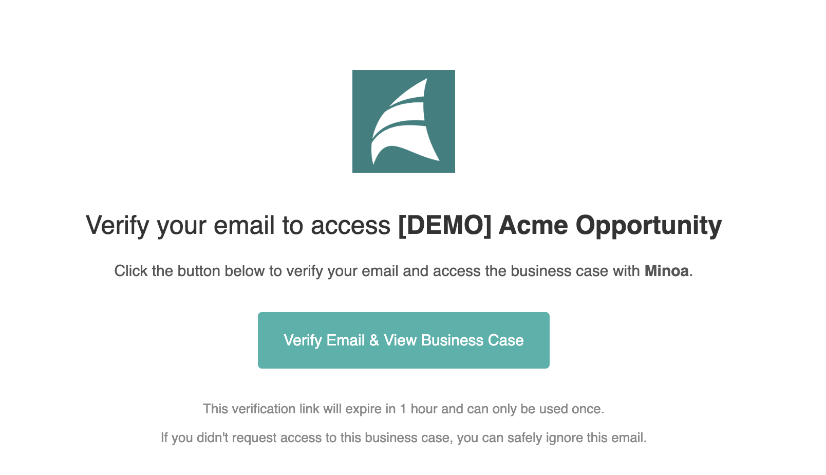 Viewing a Business Case Shared with You - Minoa Documentation