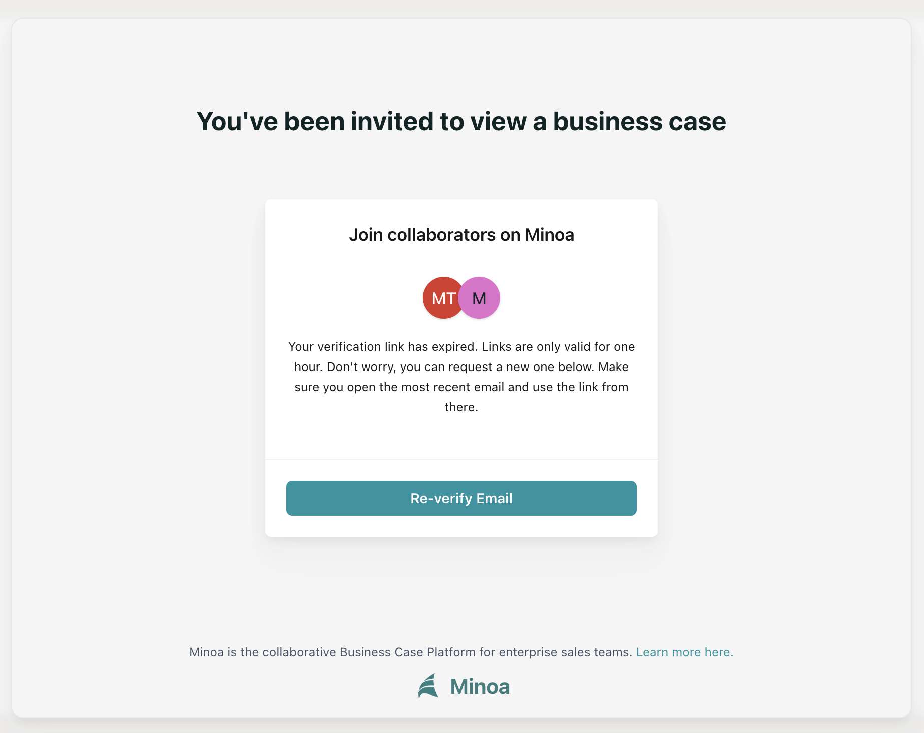 Viewing a Business Case Shared with You - Minoa Documentation