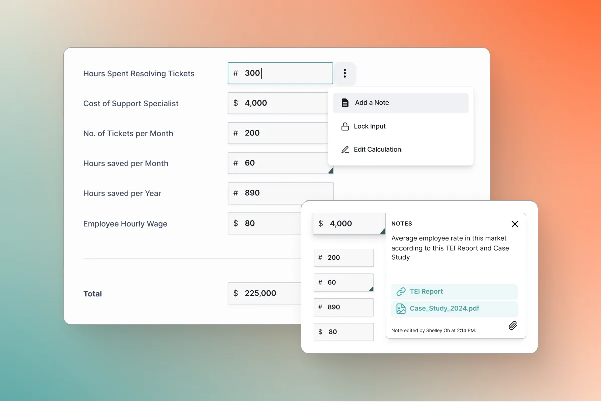 Adding Inputs to Calculations - Minoa Documentation
