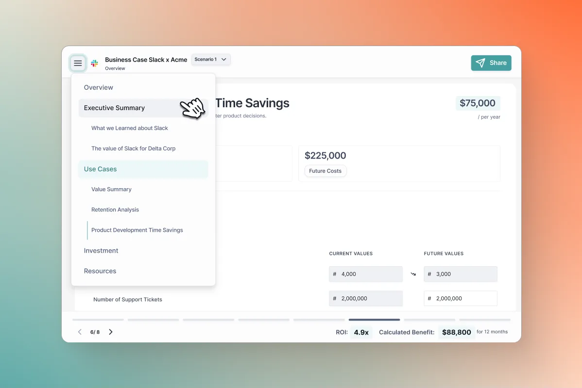 Presenting your Business Case - Minoa Documentation