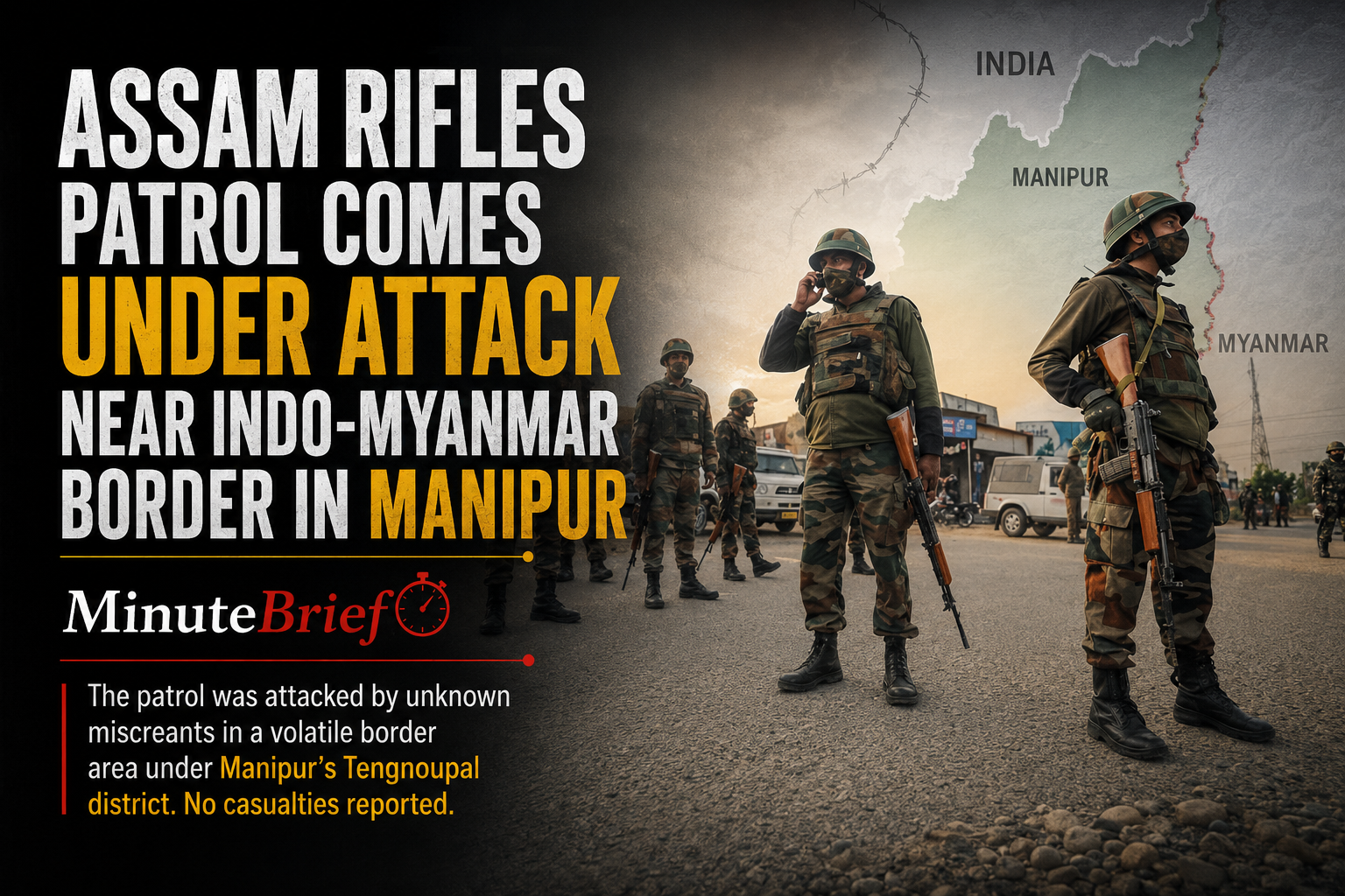 Assam Rifles Patrol Comes Under Attack Near Indo-Myanmar Border in Manipur